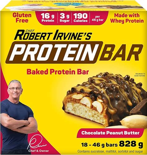 One bar has 190 calories, eight grams of fat, 14 grams of carbohydrates, one gram of fibre, three grams of sugar, eight grams of sugar alcohol, 16 grams of protein and 200 milligrams of sodium. . Robert irvine protein bars review